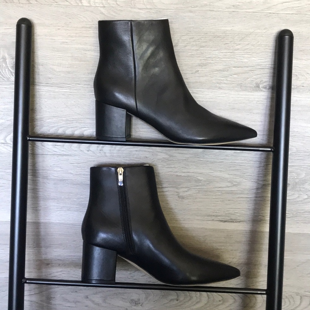 NIB- Marc Fisher Black Leather Ankle Boots,”Jelly”